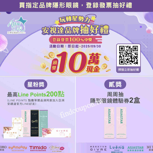 買 GIVRE、Luena 等熱銷品牌 ➜ 登錄發票 ➜ 豪抽現金 10 萬