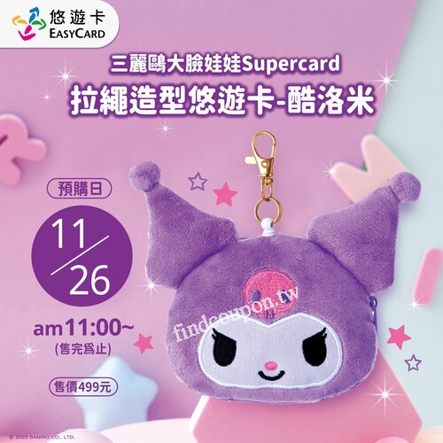 三麗鷗大臉娃娃Supercard拉繩造型悠遊卡- 酷洛米