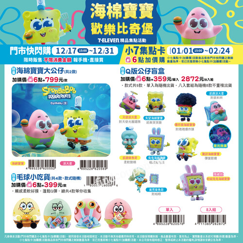 海綿寶寶來拉，除了可愛的海綿寶寶與派大星外還加入了比奇堡居民