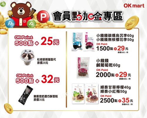 使用OK Point點數，就可用優惠價換購指定產品