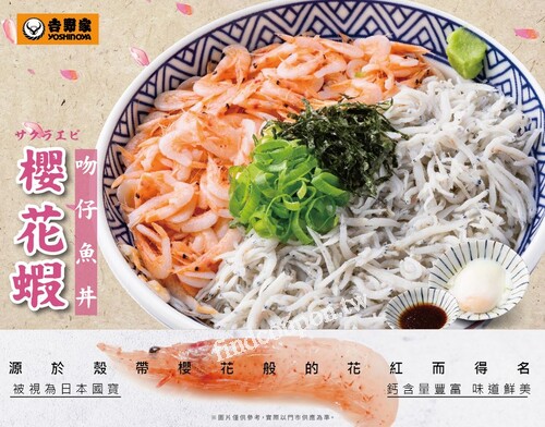 櫻花蝦吻仔魚丼，套餐嚐鮮價179元，入秋令人食指大動的鮮味