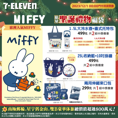 沉穩深藍色系內斂又蘊藏小繽紛，歐洲MIFFY超人氣聖誕禮物福袋